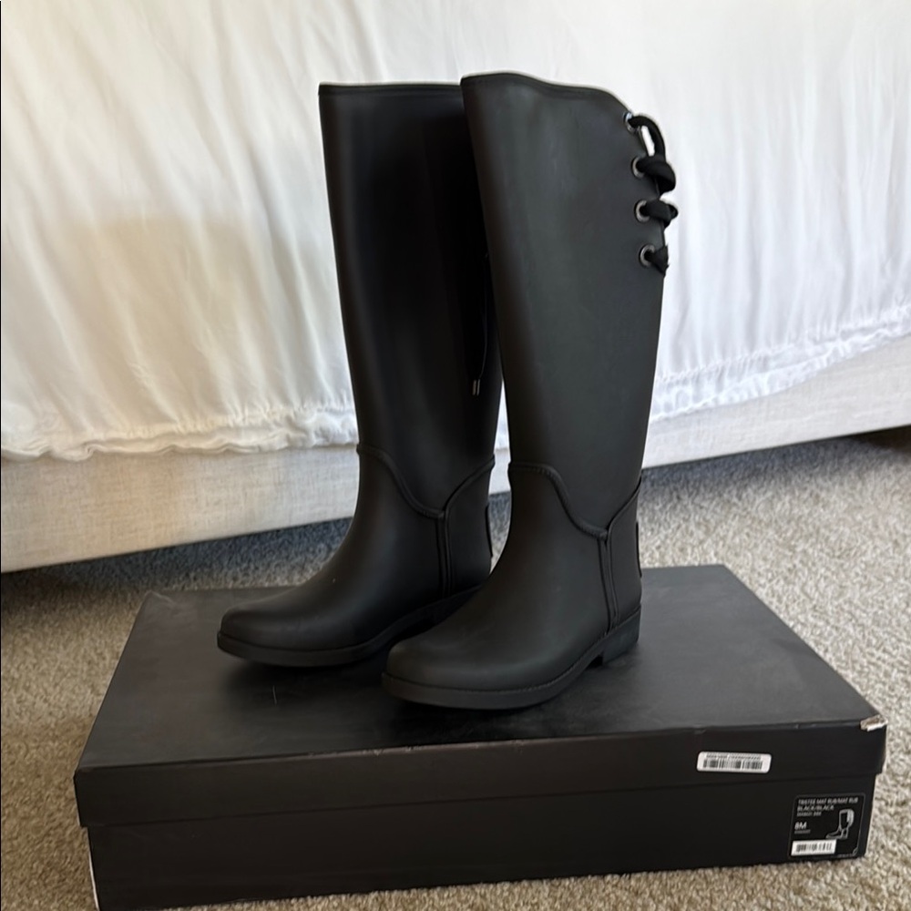 Coach Black Over the Knee Boots Sleek Design